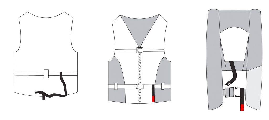 Installation mono sous-cutale | Sous-cutale Lalizas pour gilet de sauvetage